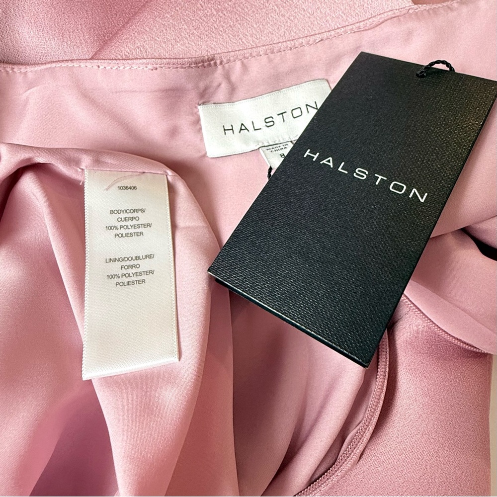 NWT Halston Astin Satin High-Low Maxi Skirt Dusty Rose Size‎ 8 - Picture 10 of 16